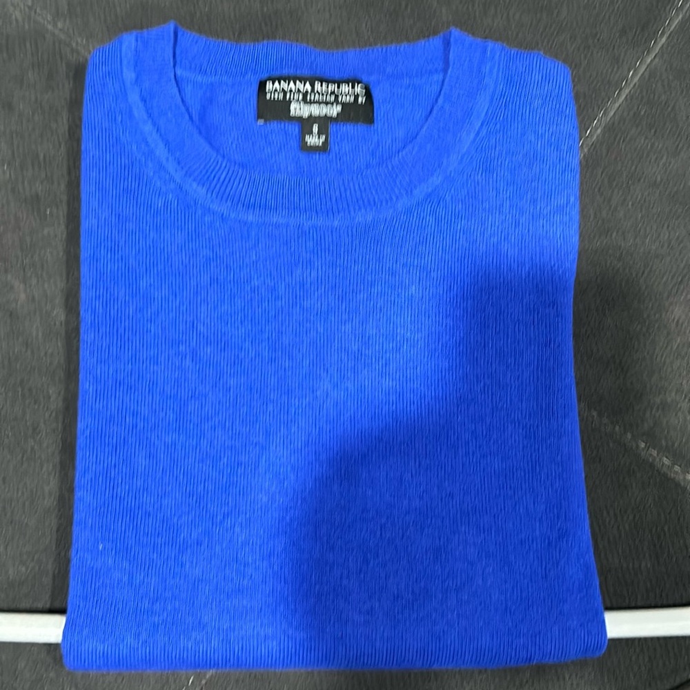 Banana Republic Royal Blue Ruffle Sleeve Cuff Sweater M